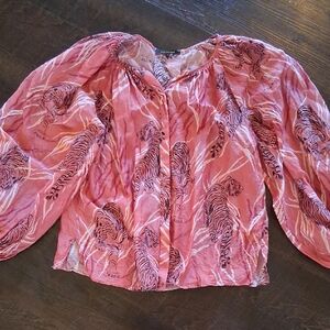 Pink Tiger-print Blouse By Kobi Halperin.